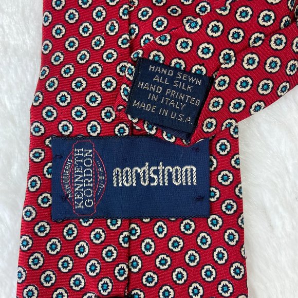 Vintage Kenneth Gordon Nordstrom Neck Tie 100% Silk USA Handprinted Italy - Picture 5 of 5